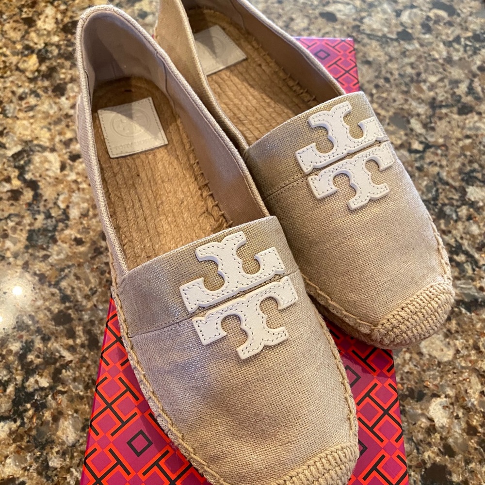 Tory Burch Weston Espadrille ivory/natural Sz 10.5